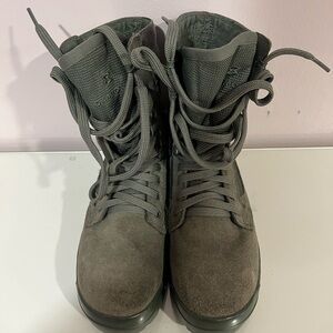 Green combat boots
